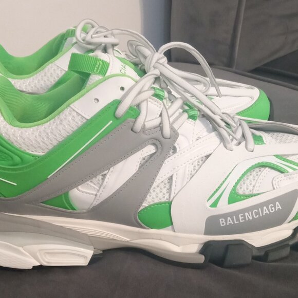 BALENCIAGA Track Men\'s Sneakers Size 45E EU/ 12M US  WHITE GREEN COLOR main image 4